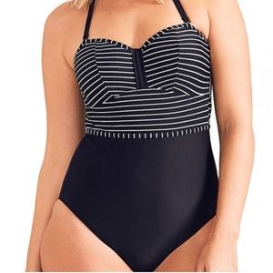 Figleaves tailor underwired bandeau swimsuit